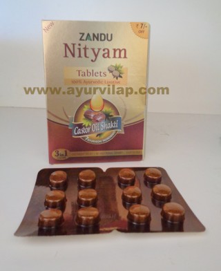 NITYAM TABLETS Ayurvedic Laxative By Zandu, Total Bowel Expert Care